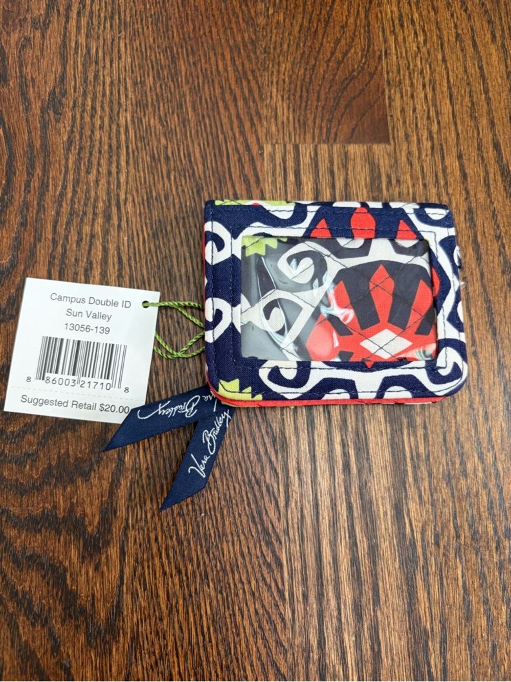 NWT Vera Bradley Campus Double ID Card Holder  in RETIRED Sun Valley